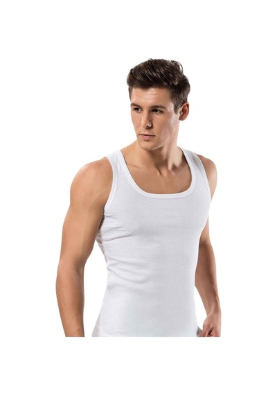 Erdem Fitilli Kaşkorse Erkek Atlet Beyaz 1128