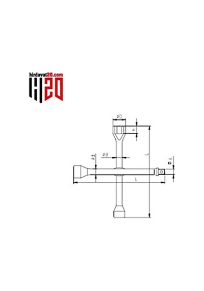 İzeltaş 1975091322 1/2 Adaptörlü Istavroz Bijon Anahtar, Krom, 17 X 19/22 X 1/2