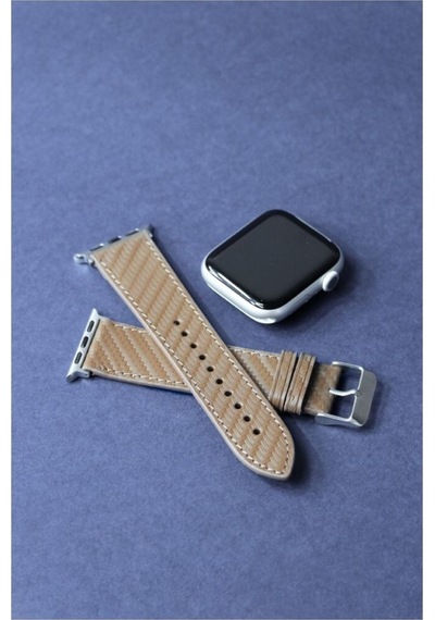 Apple Uyumlu Watch Kordon Kahverengi Karbon 38-40-41 Mm