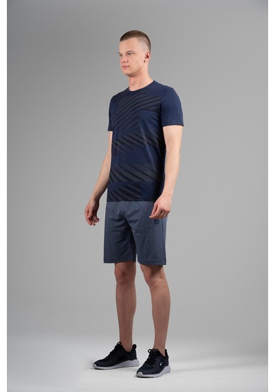 Maraton Regular Erkek Bisiklet Yaka Açık Lacivert T-shirt Lacivert