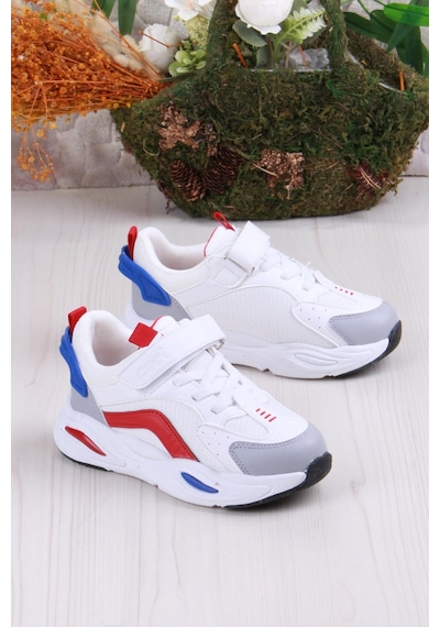 Fort Cool Toti Rahat Hafif Sneaker Erkek Çocuk Ayakkabı Beyaz - Kırmızı