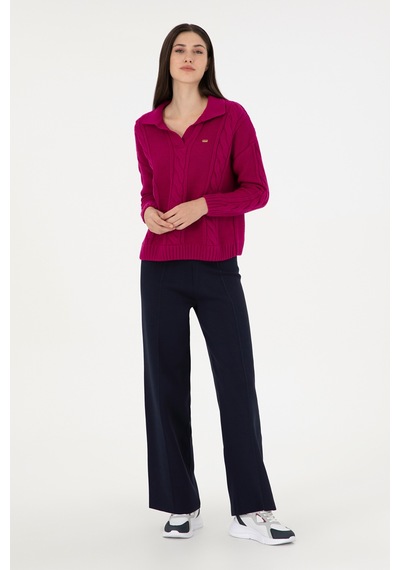 U.S. Polo Assn. Kadın Lacivert Loose Fit Triko Pantolon 50293068-VR033