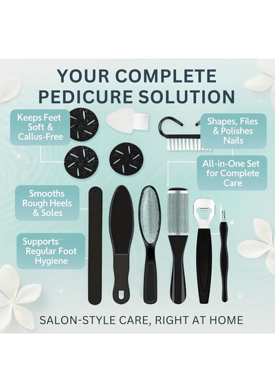 Deluxe Ayak Spa Seti, Elektrikli Masaj Aleti, Pedikür Aletleri, Ayak Peeling Maskeleri Ve Cilt Bakım Seti Kahve