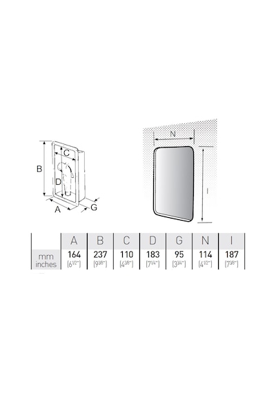 Kapaksız Tekne Duş Yuvası 164 x 187mm