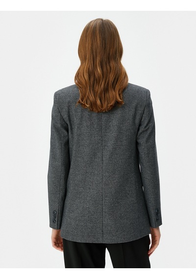 Koton Oversize Blazer Ceket Kruvaze Düğmeli Kapaklı Cepli Antrasit Ekose 4wak50029ew 4WAK50029EW9C3 Antrasit Koton Oversize Blazer Ceket Kruvaze Düğmeli Kapaklı Cepli Antrasit Ekose 4wak50029ew 4WAK50029EW9C3 Antrasit
