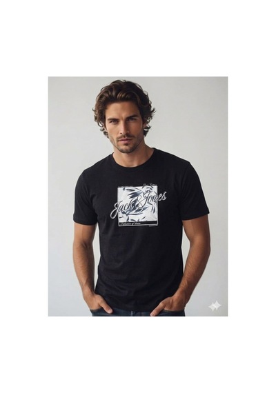 Jack & Jones Jjhonolulu Shape Siyah Erkek Tişört 12288088 Black