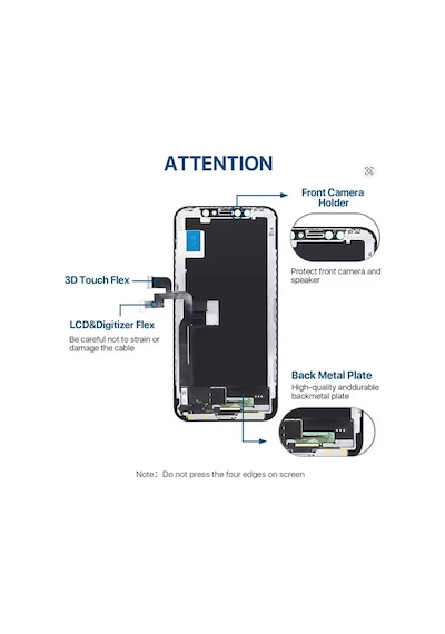 Apple iPhone Uyumlu X Oled Ön Oled Ekran Dokunmatik Sıvı Bandı Kırılmaz Tamir Seti Set