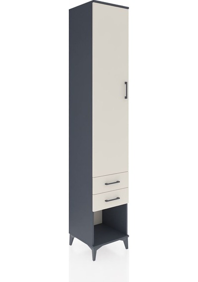 Hyperion Dolap 3 Raflı 2 Çekmeceli Tek Askılı 44x44x243 Antra... Antrasit