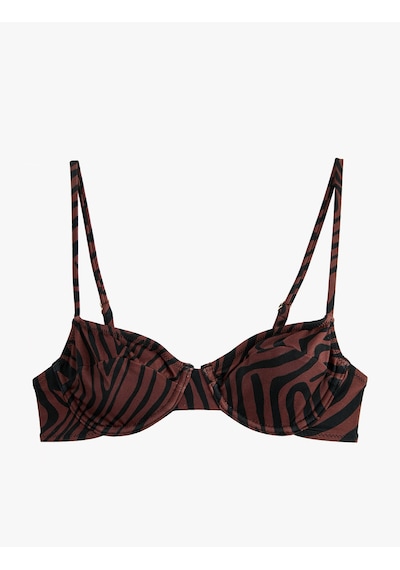 Koton Zebra Desenli Balenli Bikini Üstü Kahverengi Desenli 6sak10155mm