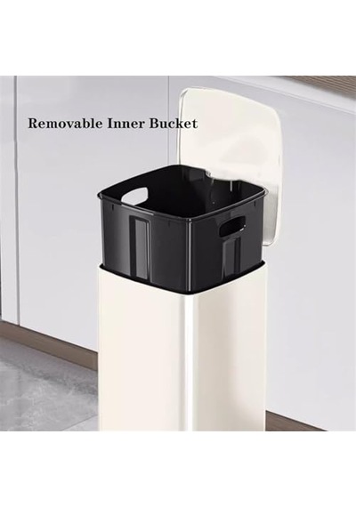 Dış Mekan Geri Dönüşüm Kutusu, Çöp Kovası 20/30 Litre Fırçalanmış Paslanmaz Çelik Çöp Kovası, Kapaklı Ve İç Kovalı Kare Pedallı Geri Dönüşüm Kutusu, Ev Ofis Dış Mekan T İçin Eller Serbest Çelik Adım
