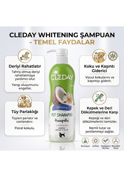 Ayrex Whitening Pet Şampuanı - 500 Ml