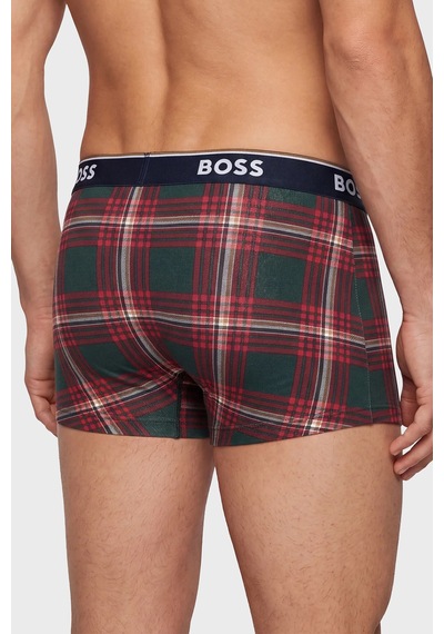 Boss Logolu Pamuklu 3 Pack Boxer Erkek Boxer 50554443 645 Lacivert-yeşil-lacivert