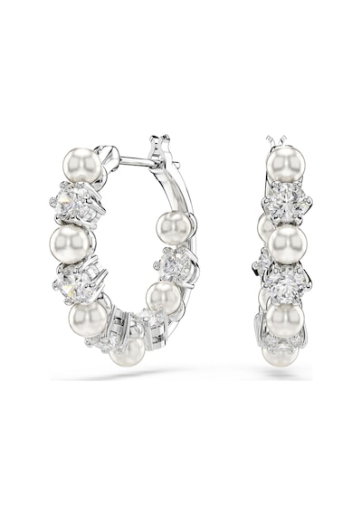 5709256 Swarovski Küpe Matrıx:pe Pearl Hoops Whıte/rhs Metalik