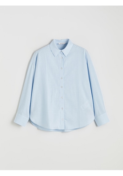 Lcw Vision Mavi Oversize Kadın Gömlek