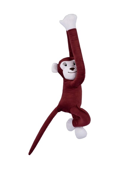 Boumini Toys Boyuna Sarılan Peluş Maymun Bordo Elleri Çıtçıtlı 55 Cm - Bordo
