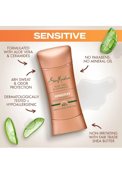 Shea Moisture Aloe Vera & Ceramides Sensitive Antiperspirant Stick Deodorant 74gr