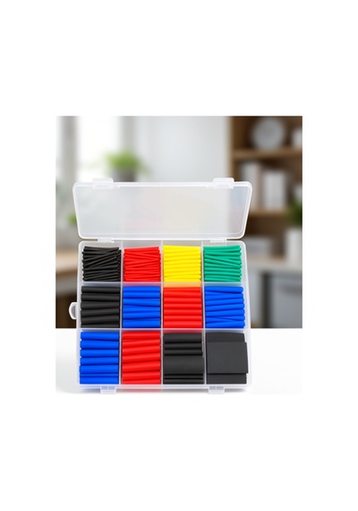 Heat Shrink Tube Organizer Kutulu 560 Parça Kablo İzolasyon Seti 12 Ölçü 5 Renk