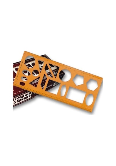 Geometrik Şablon Cetvel 25 Cm. Karışık Çok Renkli