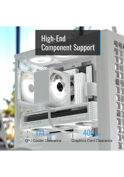 D502a, Mid-tower Kasa, Oyun Bilgisayarı Kasası, Airflow Mesh Ön Panel Tasarımı, 4 Rgb Fan Dahil, Atx Micro-atx Ve M