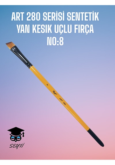 N0:8 Art 280 Serısı Sentetık Yan Kesık Uclu Fırca