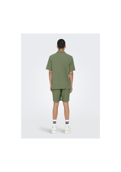 Only & Sons Onsbertıl Waffle Ss Resort Shırt Yeşil