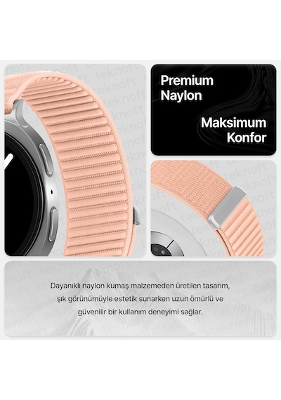 Samsung Galaxy Watch 9/8 40mm/44mm Ve Watch 8 Classic 46mm İle Uyumlu Hafif Ve Yumuşak Kumaşlı Hasır Naylon Kordon Çok Renkli
