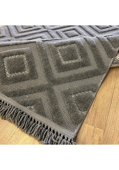 Hoom Rugs Design 1089 Antrasit Desensiz Yumuşak Dokulu İskandinav Halı Antrasit