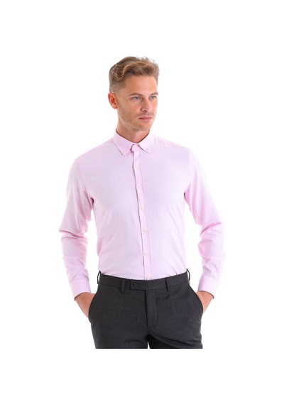 Hatemoğlu Pembe Comfort Fit Uzun Kollu Pamuklu Düz Casual Oxford Gömlek Pembe Hatemoğlu Pembe Comfort Fit Uzun Kollu Pamuklu Düz Casual Oxford Gömlek Pembe