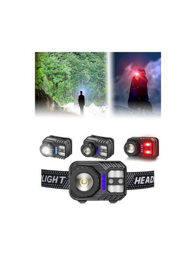 Ps-571 Sensörlü Xpg Cob Led Usb Şarj Edilebilir Lityum Pilli Zoomlu Kafa Feneri Yetişkin