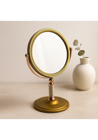 Makyaj Aynası 17.5 Cm Çift Taraflı Bronz-gümüş