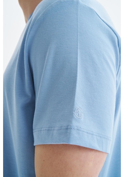 AR-MA Arma Erkek Regular Fit Basic Süprem Bisiklet Yaka Tişört Y29344472002 Mavi