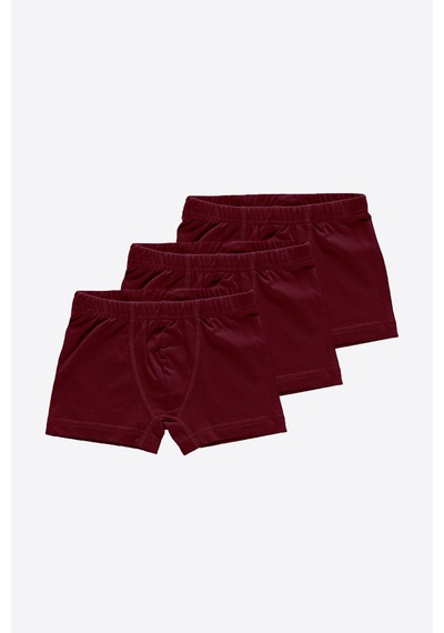 Malabadi Erkek Çocuk Bordo 3 Lü Paket Pamuk Elastan Boxer 209