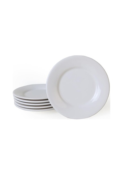 Beyaz Linda Pasta Tabağı 19 Cm 6 Adet 006 Çok Renkli