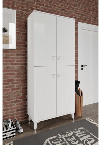 Simple Sp4190 Ayakkabılık 4 Kapaklı Mutfak Dolabı Balkon Dolabı Kiler Banyo Dolabı Çok Amaçlı Dolap Beyaz Gümüş Beyaz - Gümüş Simple Sp4190 Ayakkabılık 4 Kapaklı Mutfak Dolabı Balkon Dolabı Kiler Banyo Dolabı Çok Amaçlı Dolap Beyaz Gümüş Beyaz - Gümüş