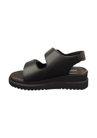 Günlük Kadın Bantlı Yumuşak Taban 5 Cm Topuk Boyu Merry Pace 8138021z Sandalet Ayakkabı Siyah