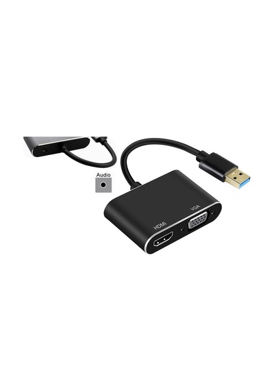 Taplin Usb 3.0 To Hdmı Vga 3.5mm 1080p Monitör Genişletici Çevirici Dönüştürücü Adaptör