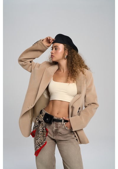 Mai Studios Co. Runa Oversize Bej Blazer Bej