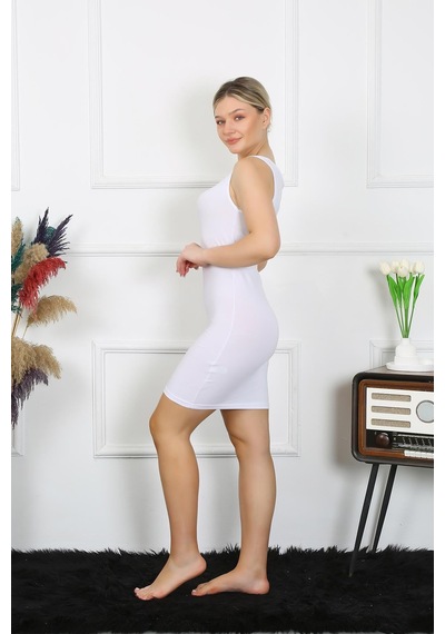 Akbeniz Bayan Kalın Askılı Tunik Body 111b Beyaz