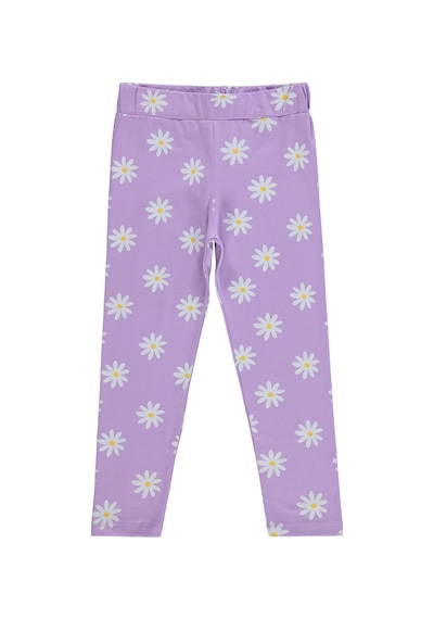 Civil Girls Papatya Desenli 6-9 Yaş Tayt - Lila