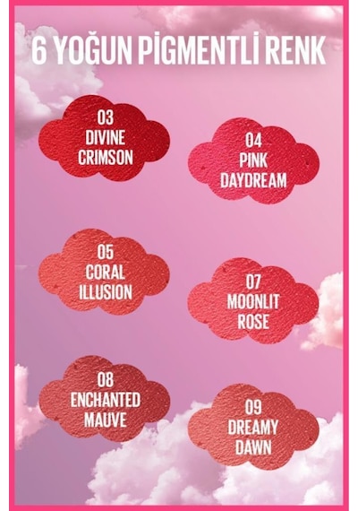 Maybelline New York Cloudtopia Köpük Dokulu Mat Allık 09 Dreamy Dawn + Mini Sky High Maskara