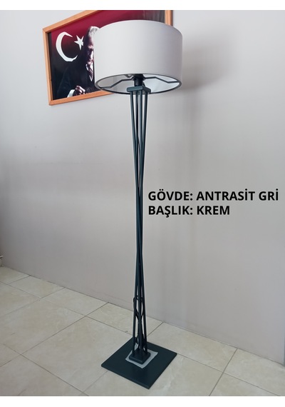 Ahşap Lamdaer Köşe Lambası Krem