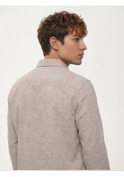 LOFT Regular Fit Erkek Gömlek U.kol Light Brown