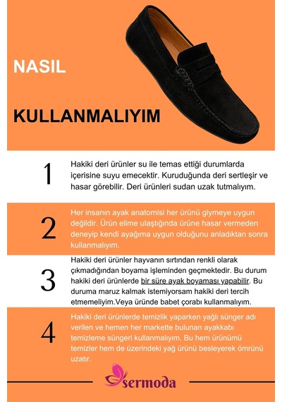 Sermoda Erkek Loafer - Hakiki Deri Rok Loafer Erkek Ayakkabı Süet Siyah