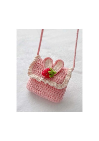 Melonndesign Karpuz Model Organik Handmade % 100 Manyetik Mıknatıslı Cotton Çocuk Çantası Pembe