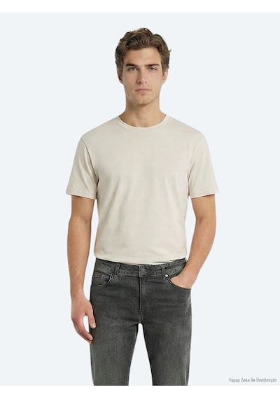 Kip Taş Düz %100 Pamuk T-shirt taş stone