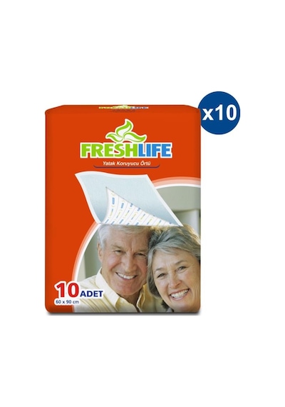 Freshlife Yatak Koruyucu Örtü 60x90 Cm 10x10 100 Adet