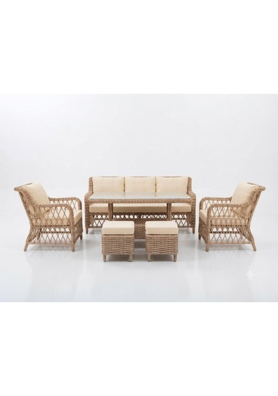 3+1+1 Baklava Model Rattan Bahçe Ve Balkon Takımı Kahve Diğer