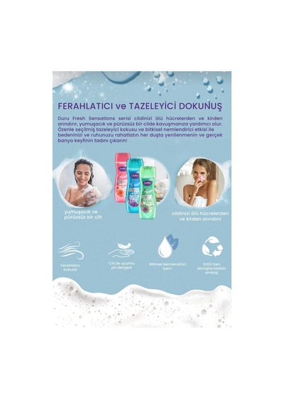 Duru Fresh Sensations Kaktüs Çiçeği Duş Jeli 3 x 650 ML