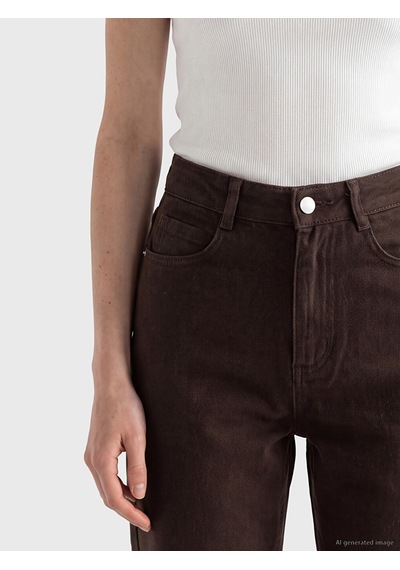 Lcw Comfort Kahverengi Straight Fit Kadın Jean Pantolon