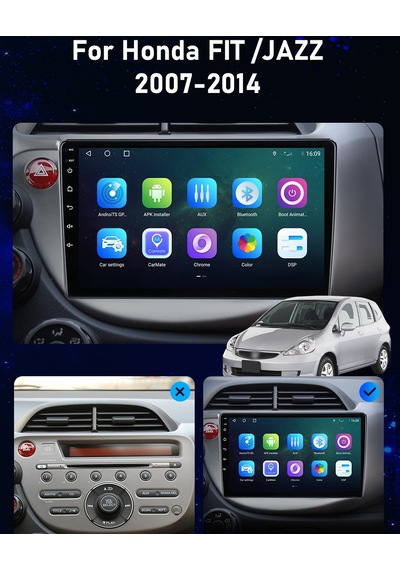 EXVOL Honda Jazz 2008 - 2014 Android 2/32 GB Multimedia 10'' HD IPS